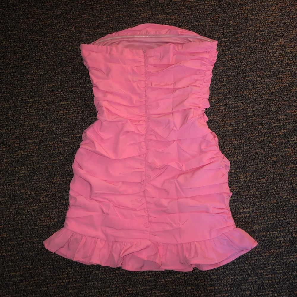 Mini Ruched Strapless Dress - Picture 2 of 4
